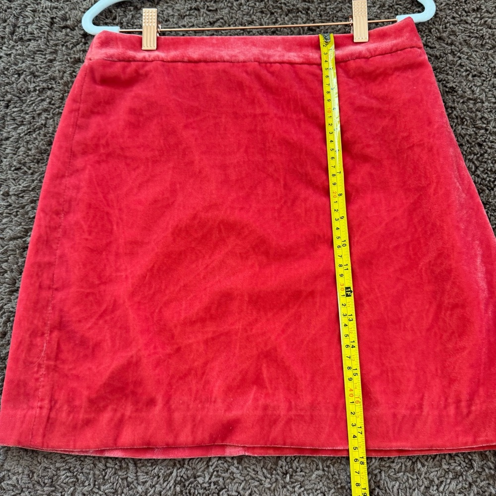 JCrew Coral Salmon Orange Velvet Mini Skirt Size 4 NEW - Picture 10 of 10